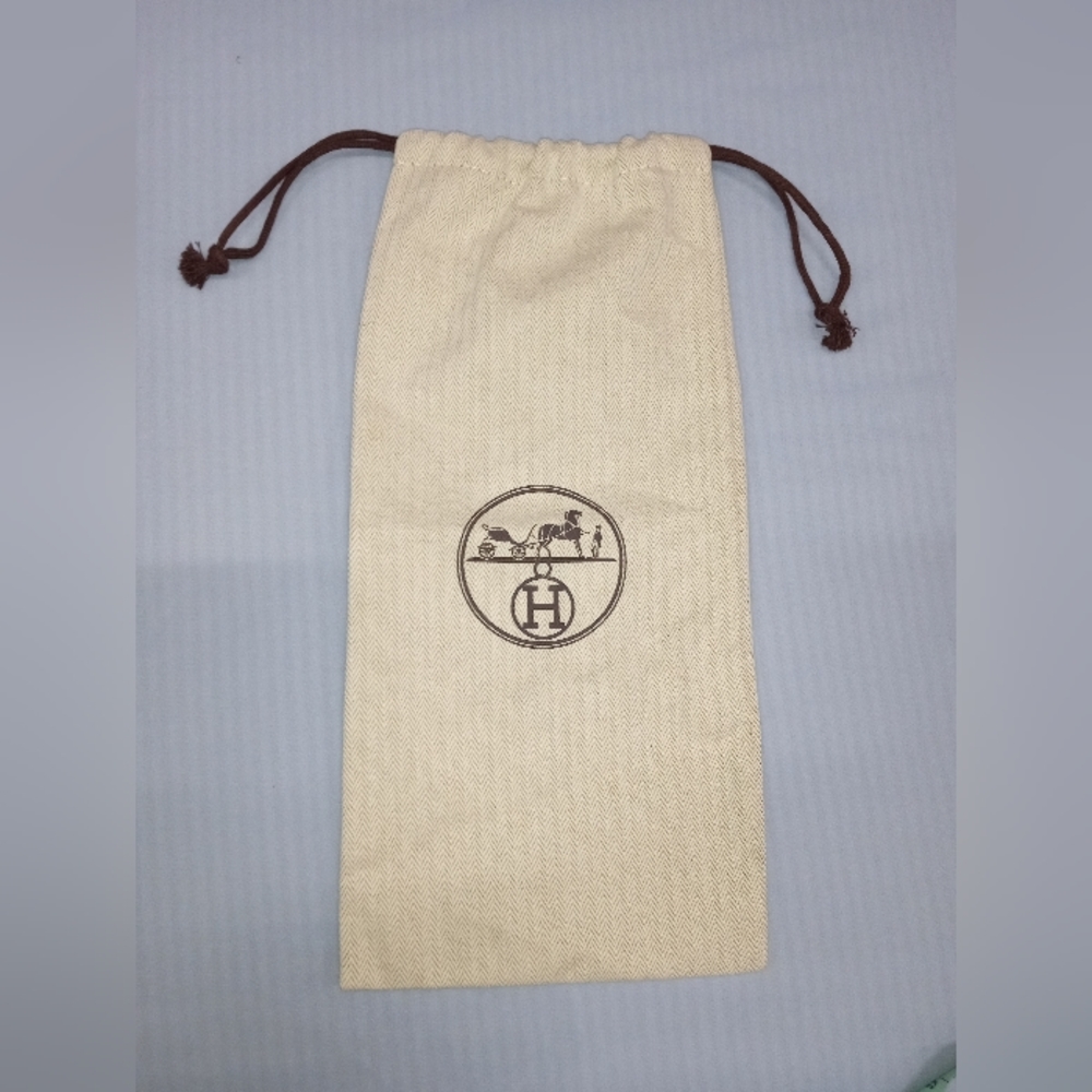 Hermes drawstring dustbag 13.5 x 6.5 in